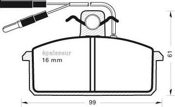 MGA 198 - Тормозные колодки, дисковые, комплект autospares.lv