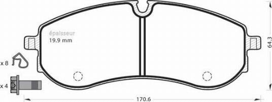 MGA 1401 - Тормозные колодки, дисковые, комплект autospares.lv