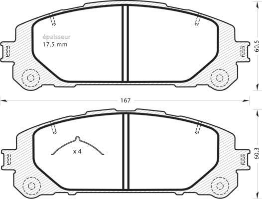 MGA 1408 - Тормозные колодки, дисковые, комплект autospares.lv