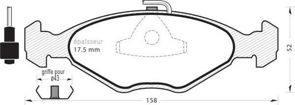 MGA 158 - Тормозные колодки, дисковые, комплект autospares.lv