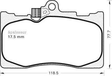 MGA 1099 - Тормозные колодки, дисковые, комплект autospares.lv