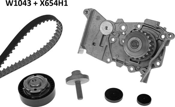 MGA 1043K4 - Водяной насос + комплект зубчатого ремня ГРМ autospares.lv