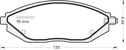 MGA 1069 - Тормозные колодки, дисковые, комплект autospares.lv