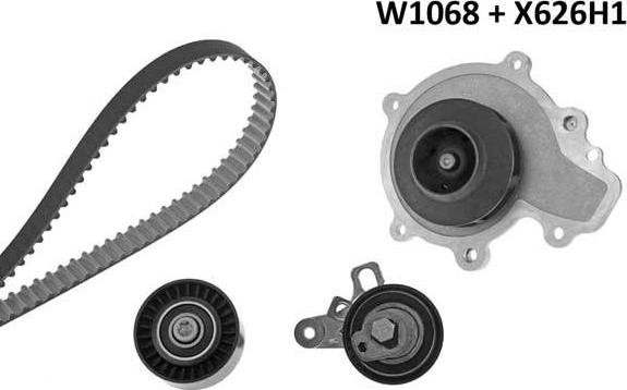 MGA 1068K1 - Водяной насос + комплект зубчатого ремня ГРМ autospares.lv