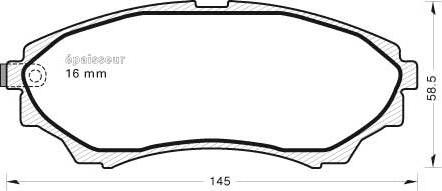 MGA 1006 - Тормозные колодки, дисковые, комплект autospares.lv