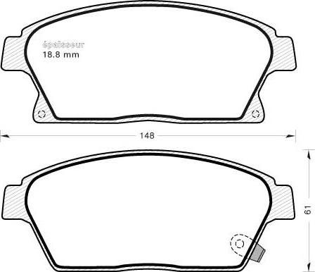 MGA 1019 - Тормозные колодки, дисковые, комплект autospares.lv