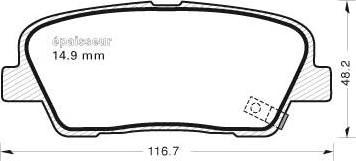 MGA 1016 - Тормозные колодки, дисковые, комплект autospares.lv