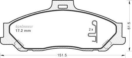 MGA 1039 - Тормозные колодки, дисковые, комплект autospares.lv