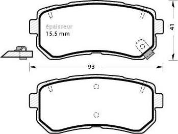 MGA 1038 - Тормозные колодки, дисковые, комплект autospares.lv