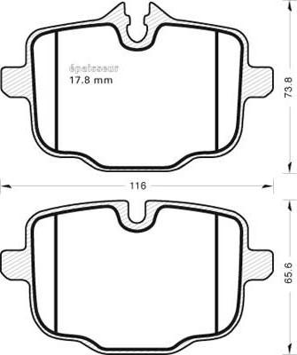 MGA 1023 - Тормозные колодки, дисковые, комплект autospares.lv