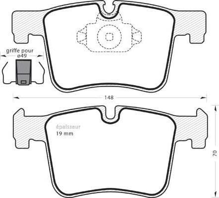 RHIAG 10548058 - Тормозные колодки, дисковые, комплект autospares.lv