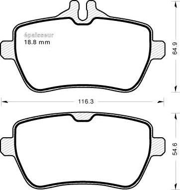 MGA 1147 - Тормозные колодки, дисковые, комплект autospares.lv