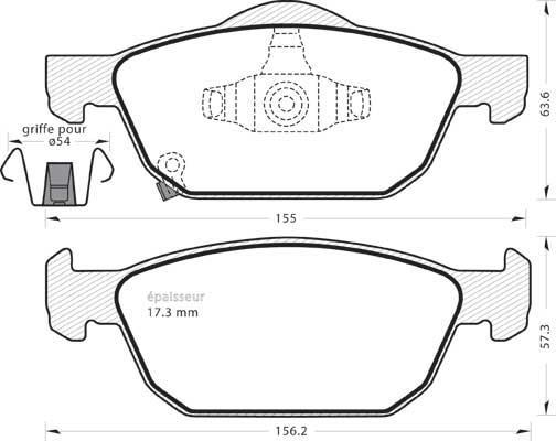 MGA 1156 - Тормозные колодки, дисковые, комплект autospares.lv