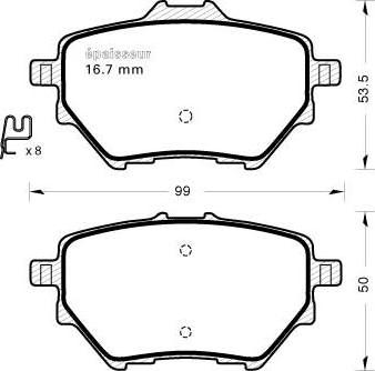 MGA 1164 - Тормозные колодки, дисковые, комплект autospares.lv