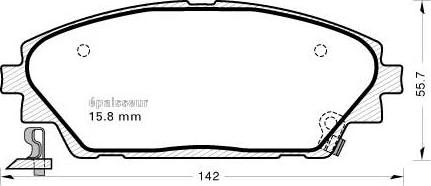 MGA 1168 - Тормозные колодки, дисковые, комплект autospares.lv