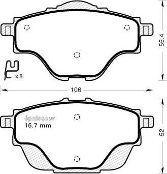 MGA 1167 - Тормозные колодки, дисковые, комплект autospares.lv