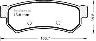 MGA 1105 - Тормозные колодки, дисковые, комплект autospares.lv