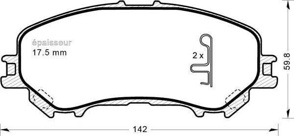 MGA 1189 - Тормозные колодки, дисковые, комплект autospares.lv