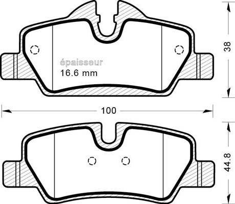 MGA 1186 - Тормозные колодки, дисковые, комплект autospares.lv