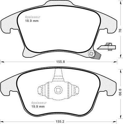 MGA 1187 - Тормозные колодки, дисковые, комплект autospares.lv