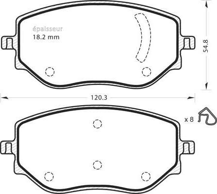 MGA 1358 - Тормозные колодки, дисковые, комплект autospares.lv