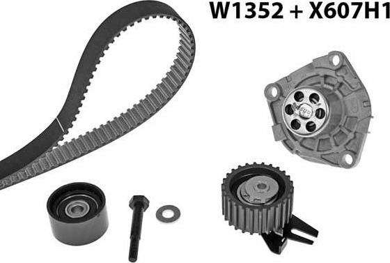 MGA 1352K1 - Водяной насос + комплект зубчатого ремня ГРМ autospares.lv