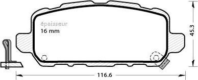 MGA 1352 - Тормозные колодки, дисковые, комплект autospares.lv