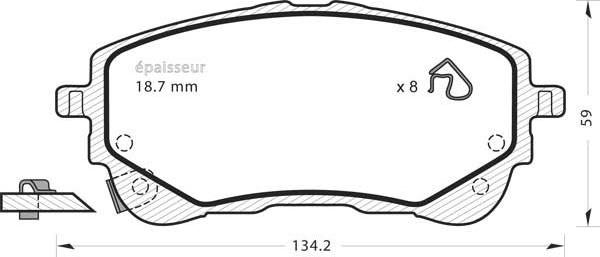 MGA 1366 - Тормозные колодки, дисковые, комплект autospares.lv