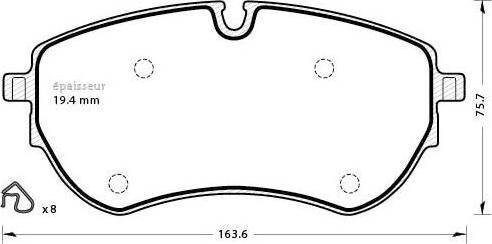 MGA 1302 - Тормозные колодки, дисковые, комплект autospares.lv