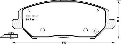 MGA 1307 - Тормозные колодки, дисковые, комплект autospares.lv