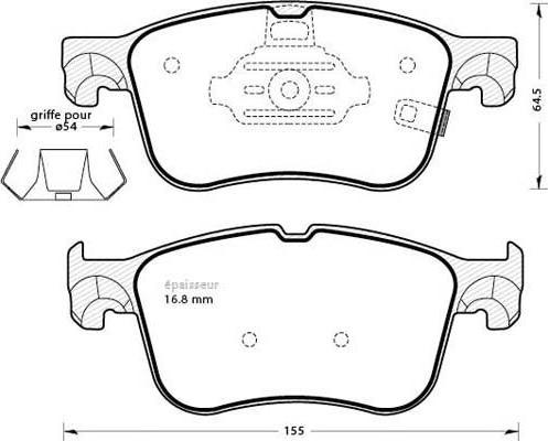 Japanparts JPA0354 - Тормозные колодки, дисковые, комплект autospares.lv