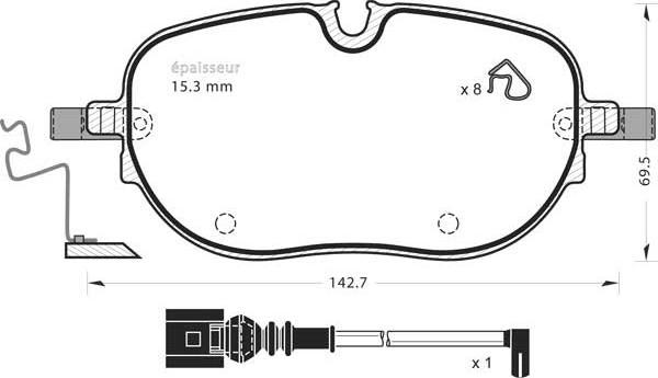 MGA 1380 - Тормозные колодки, дисковые, комплект autospares.lv