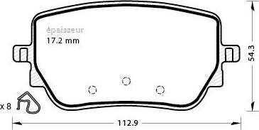 Metelli 232-1196-0 - Тормозные колодки, дисковые, комплект autospares.lv