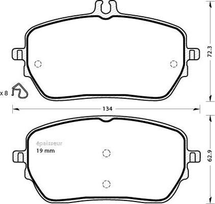 MGA 1324 - Тормозные колодки, дисковые, комплект autospares.lv