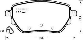 MGA 1325 - Тормозные колодки, дисковые, комплект autospares.lv