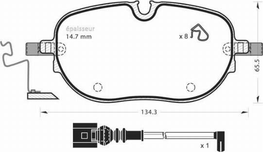 MGA 1379 - Тормозные колодки, дисковые, комплект autospares.lv