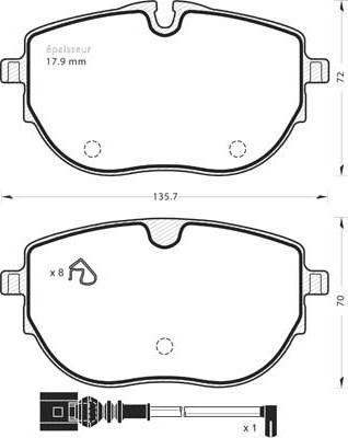 MGA 1373 - Тормозные колодки, дисковые, комплект autospares.lv