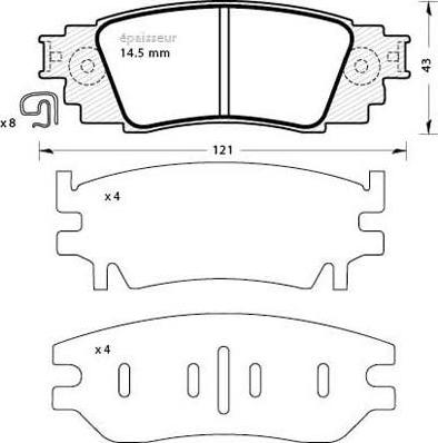 MGA 1296 - Тормозные колодки, дисковые, комплект autospares.lv