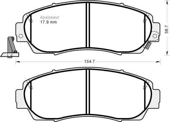 MGA 1264 - Тормозные колодки, дисковые, комплект autospares.lv