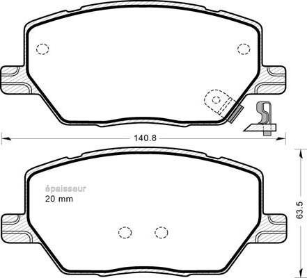 MGA 1202 - Тормозные колодки, дисковые, комплект autospares.lv