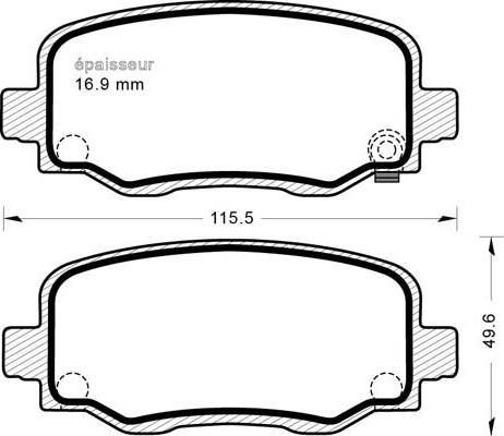 Triscan FDB 4925 - Тормозные колодки, дисковые, комплект autospares.lv