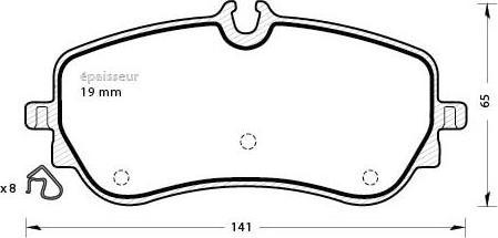 MGA 1285 - Тормозные колодки, дисковые, комплект autospares.lv