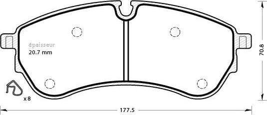 MGA 1288 - Тормозные колодки, дисковые, комплект autospares.lv