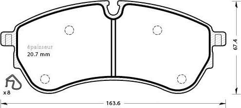 MGA 1287 - Тормозные колодки, дисковые, комплект autospares.lv