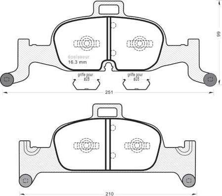 MGA 1235 - Тормозные колодки, дисковые, комплект autospares.lv