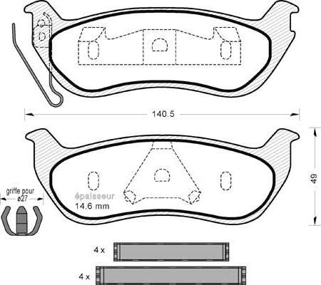 MGA 1270 - Тормозные колодки, дисковые, комплект autospares.lv