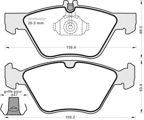 BRAYMANN BBP0107 - Тормозные колодки, дисковые, комплект autospares.lv