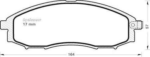 MGA 808 - Тормозные колодки, дисковые, комплект autospares.lv