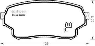 Akebono AN-8208WK - Тормозные колодки, дисковые, комплект autospares.lv