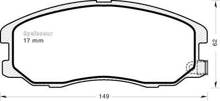 MGA 885 - Тормозные колодки, дисковые, комплект autospares.lv